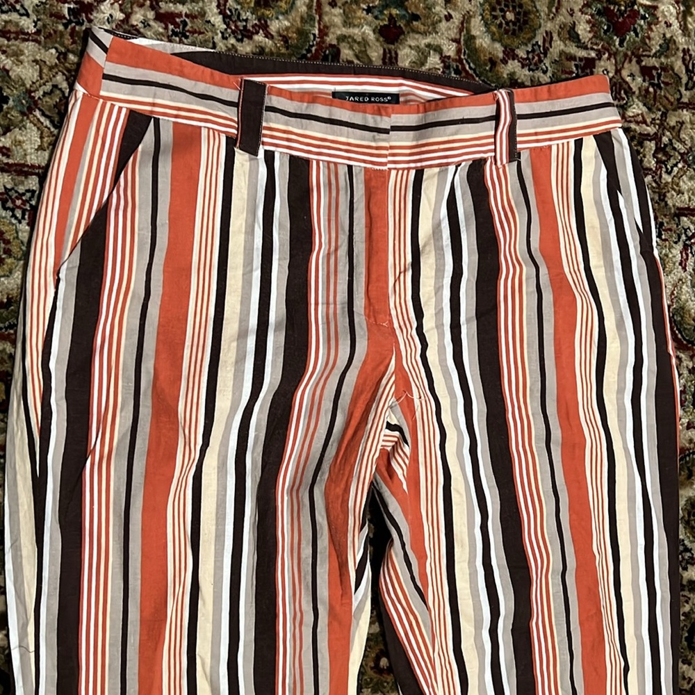 Jared Ross an August Silk Company Linen Blend Striped Women's Pants Size 14